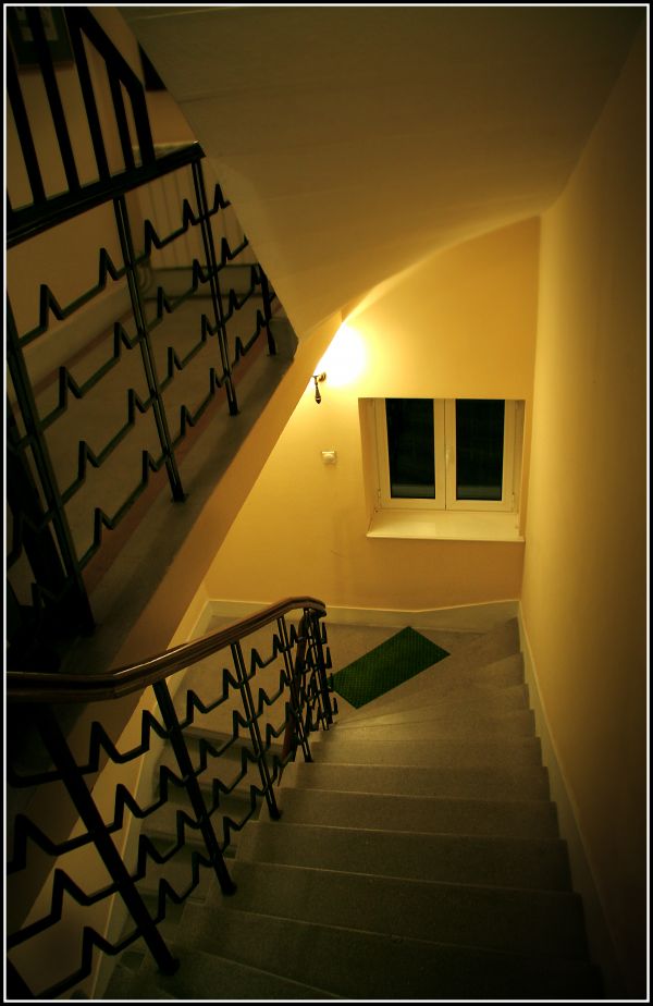the round-square shaped stairs